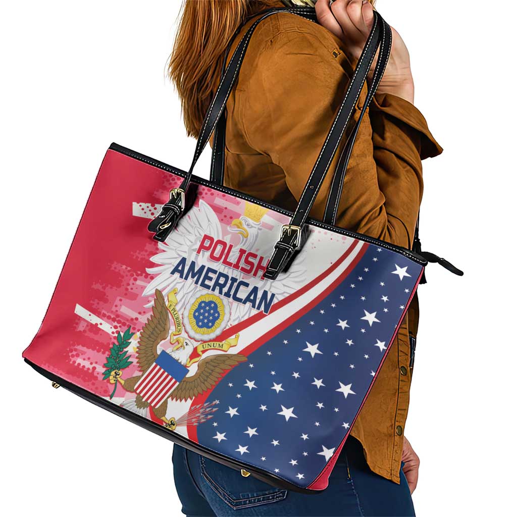 Polish-American Heritage Month Leather Tote Bag Eagle Curve Style LT01