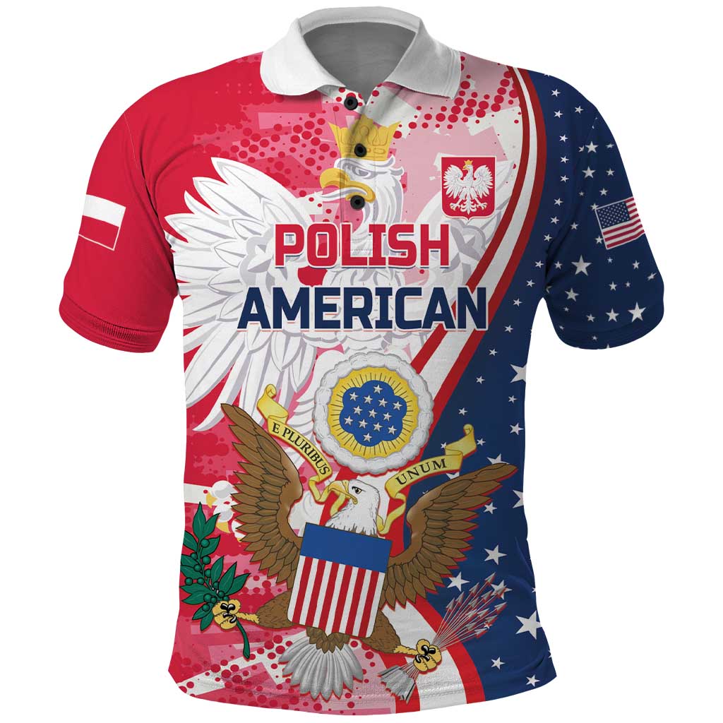 Personalized Polish-American Heritage Month Polo Shirt Eagle Curve Style LT01