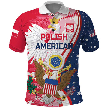 Personalized Polish-American Heritage Month Polo Shirt Eagle Curve Style LT01