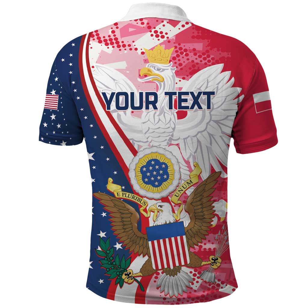 Personalized Polish-American Heritage Month Polo Shirt Eagle Curve Style LT01
