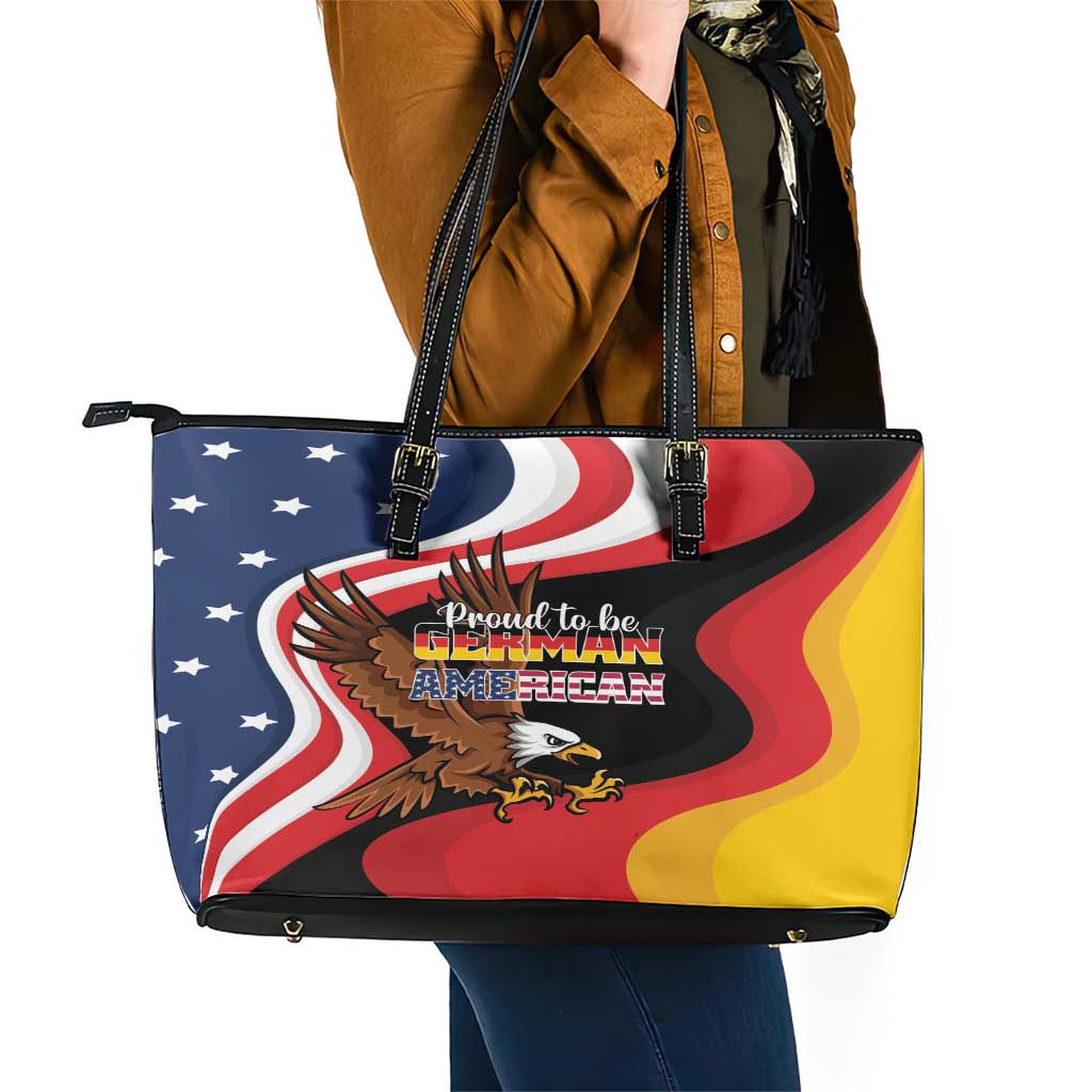 Proud to be German-American Leather Tote Bag Eagle Heritage Month LT01