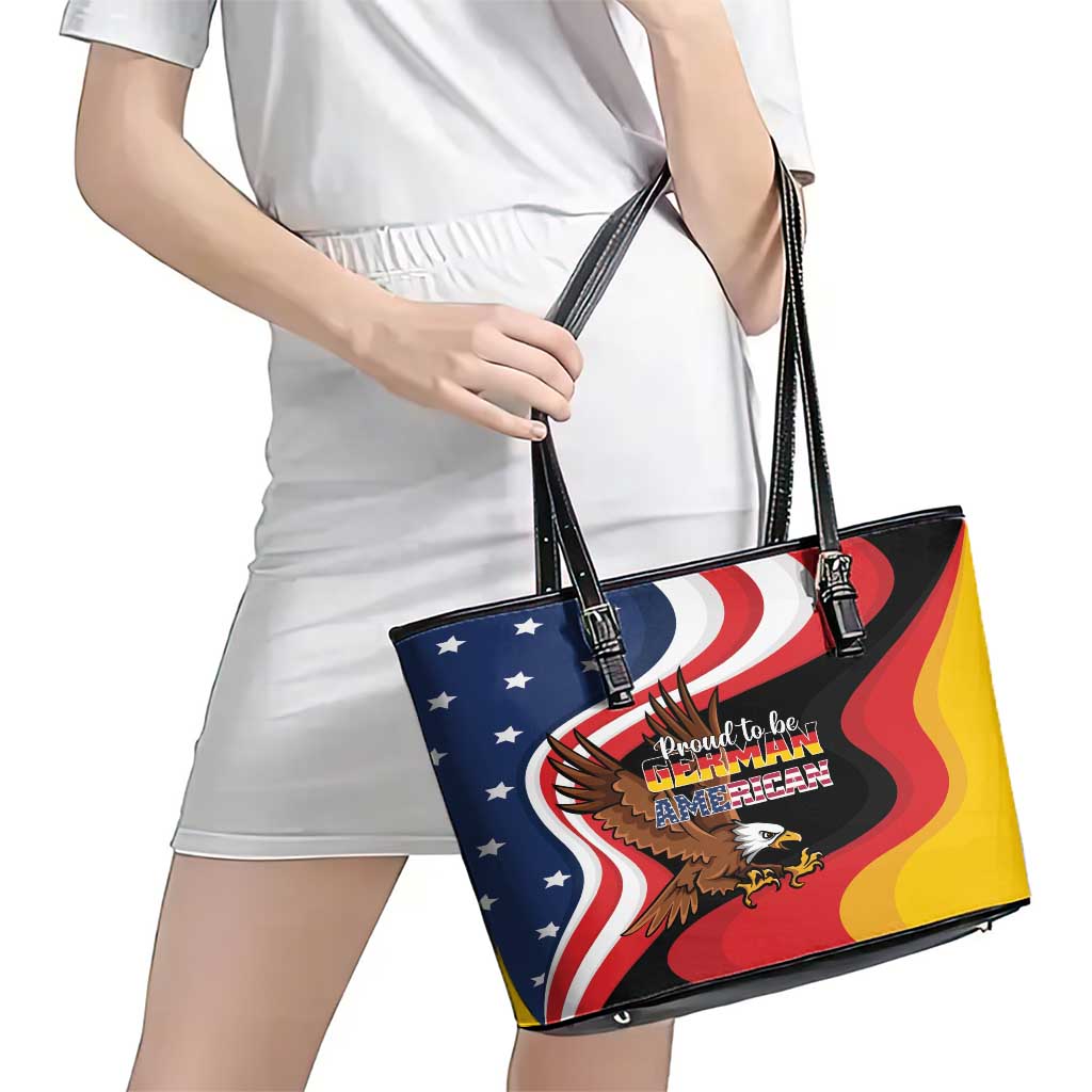 Proud to be German-American Leather Tote Bag Eagle Heritage Month LT01