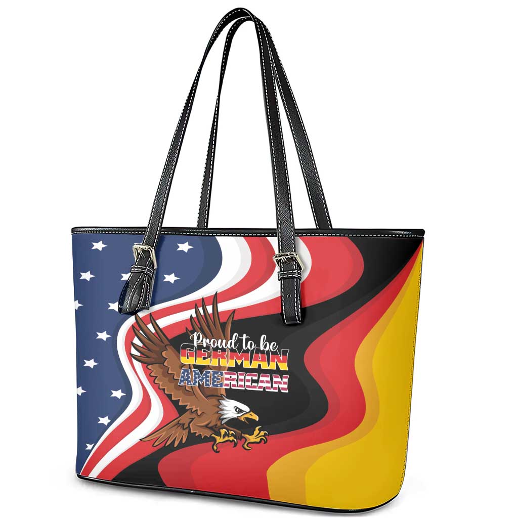 Proud to be German-American Leather Tote Bag Eagle Heritage Month LT01