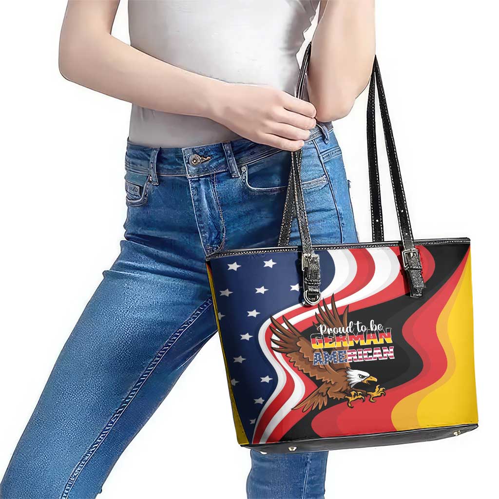 Proud to be German-American Leather Tote Bag Eagle Heritage Month LT01