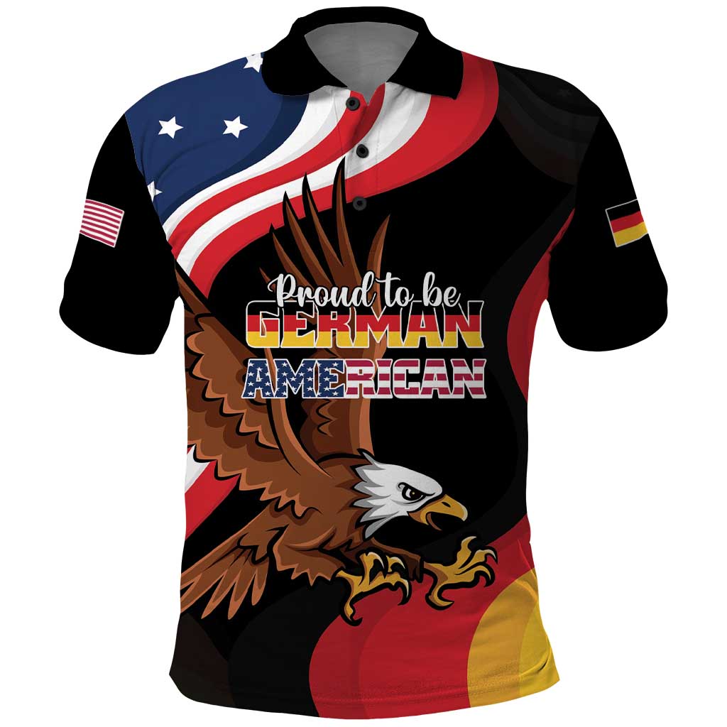 Personalized Proud to be German-American Polo Shirt Eagle Heritage Month LT01