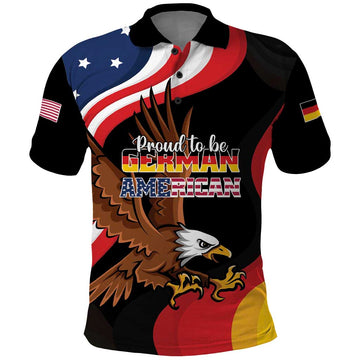 Personalized Proud to be German-American Polo Shirt Eagle Heritage Month LT01