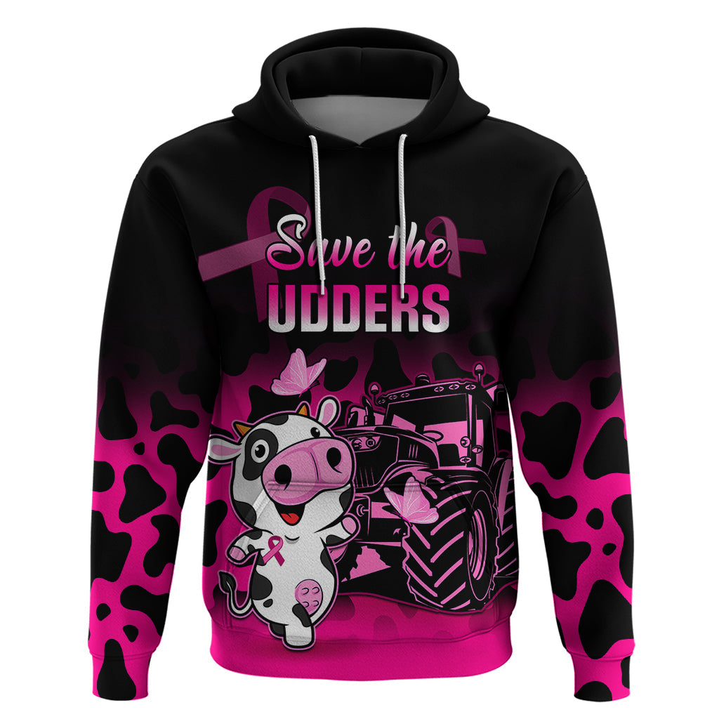 Personalised Save The Udders Hoodie Farmer Day Breast Cancer Awareness LT01