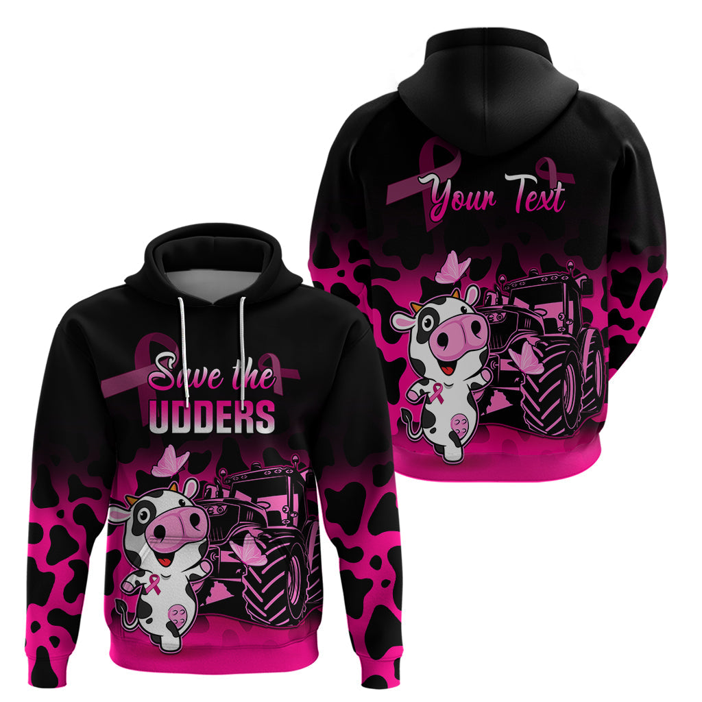 Personalised Save The Udders Hoodie Farmer Day Breast Cancer Awareness LT01