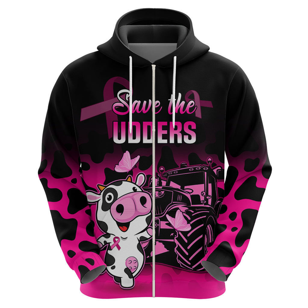 Personalised Save The Udders Hoodie Farmer Day Breast Cancer Awareness LT01