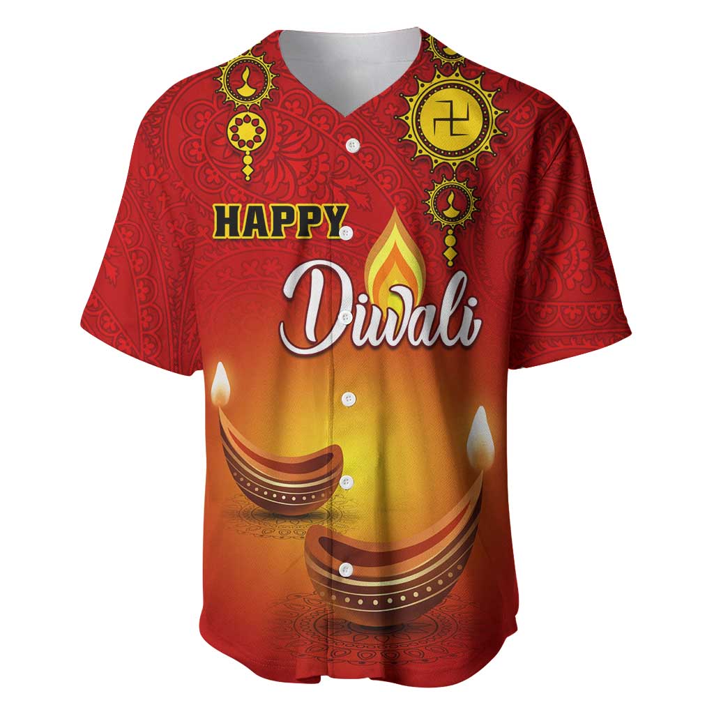 Personalized Diwali Festival Baseball Jersey with Diya and Paisley Pattern LT01