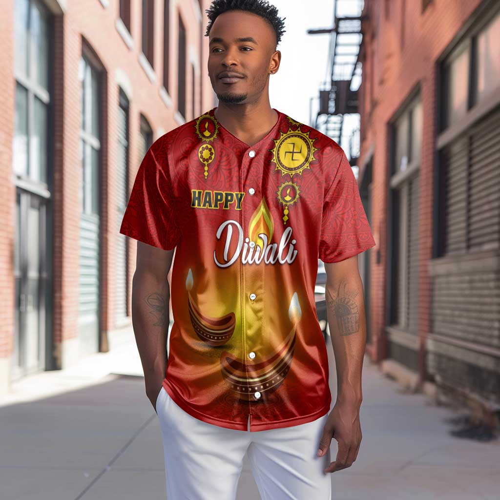 Personalized Diwali Festival Baseball Jersey with Diya and Paisley Pattern LT01