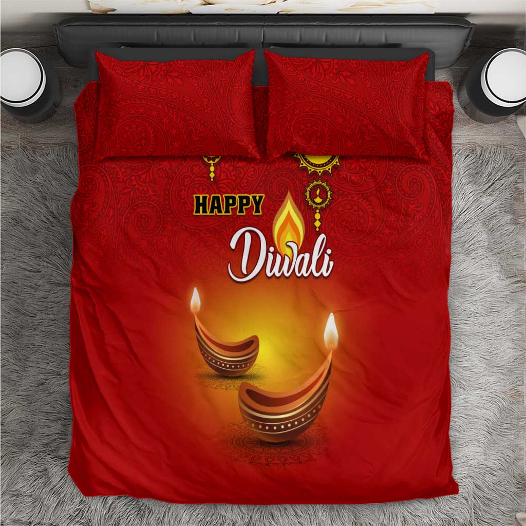 Diwali Festival Bedding Set with Diya and Paisley Pattern LT01