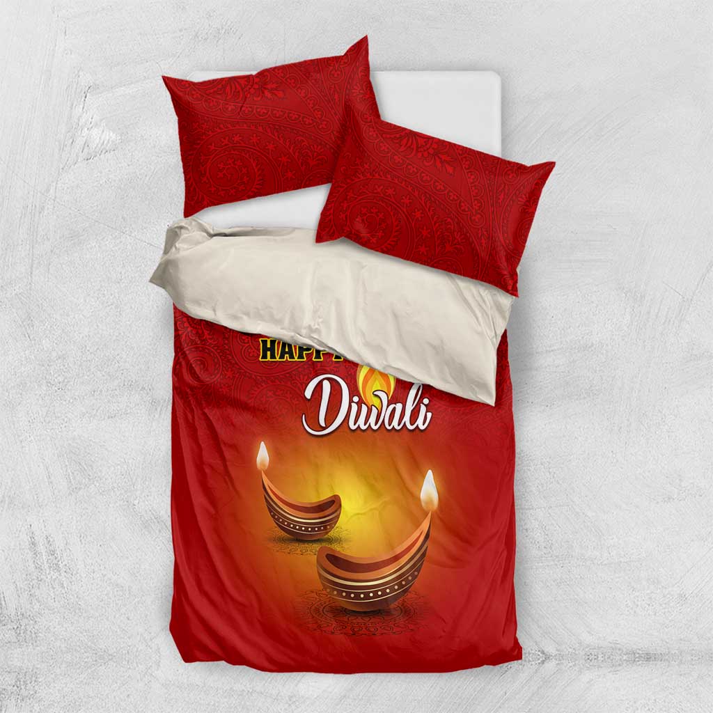Diwali Festival Bedding Set with Diya and Paisley Pattern LT01