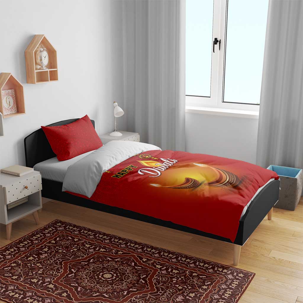 Diwali Festival Bedding Set with Diya and Paisley Pattern LT01