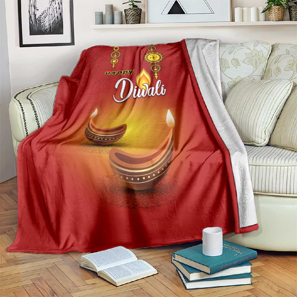 Diwali Festival Blanket with Diya and Paisley Pattern LT01