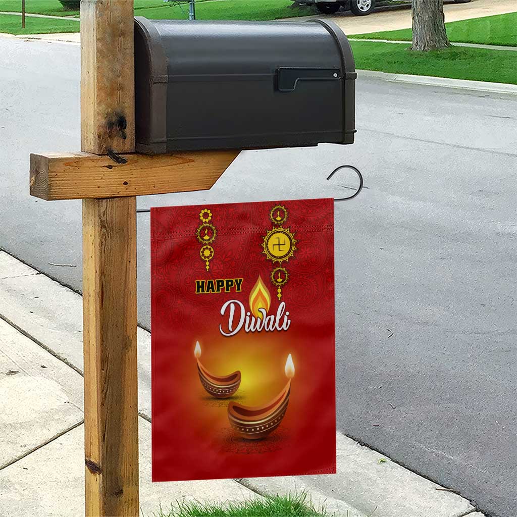 Diwali Festival Garden Flag with Diya and Paisley Pattern LT01