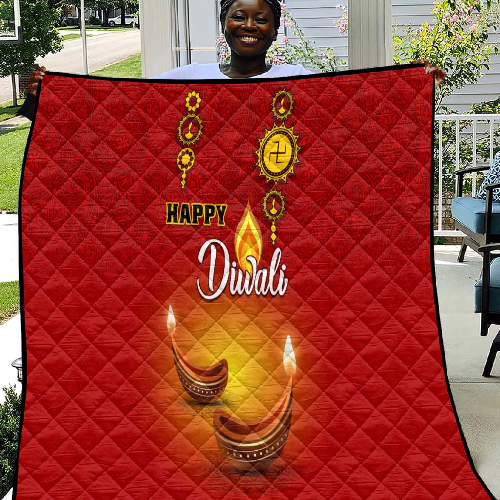 Diwali Festival Quilt with Diya and Paisley Pattern LT01