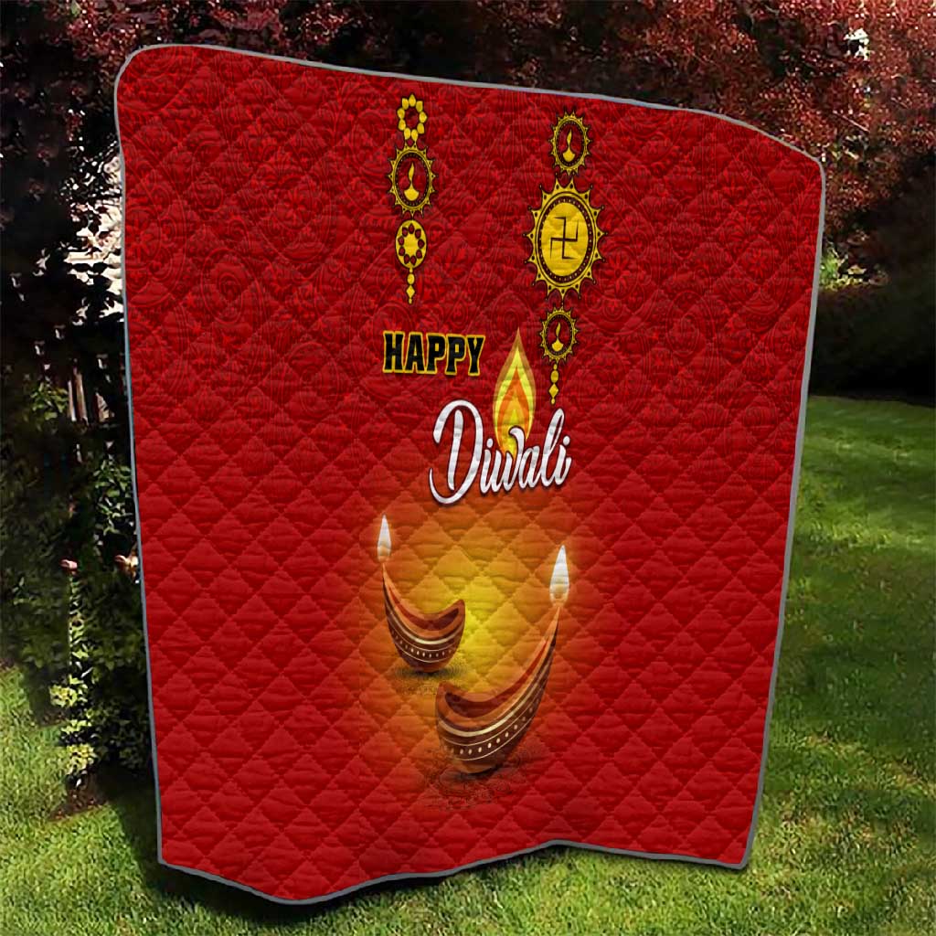 Diwali Festival Quilt with Diya and Paisley Pattern LT01