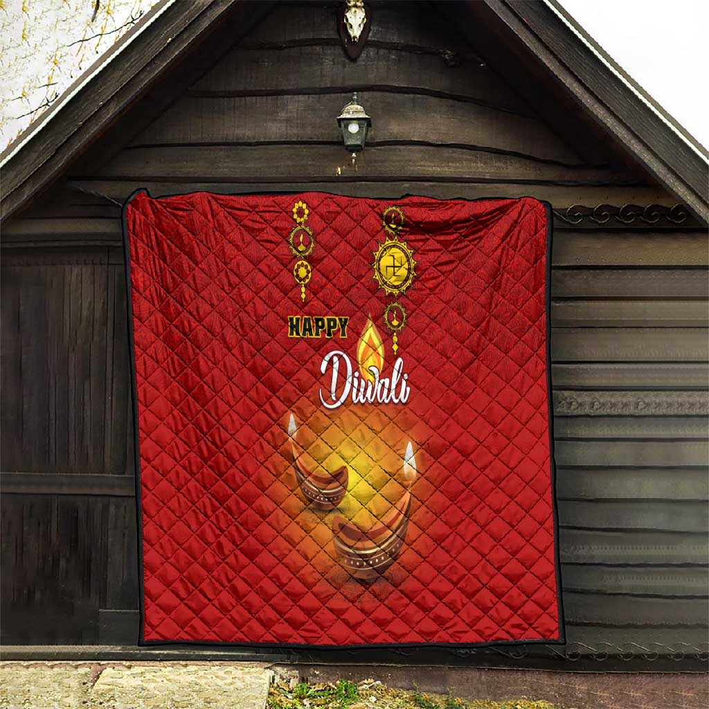 Diwali Festival Quilt with Diya and Paisley Pattern LT01