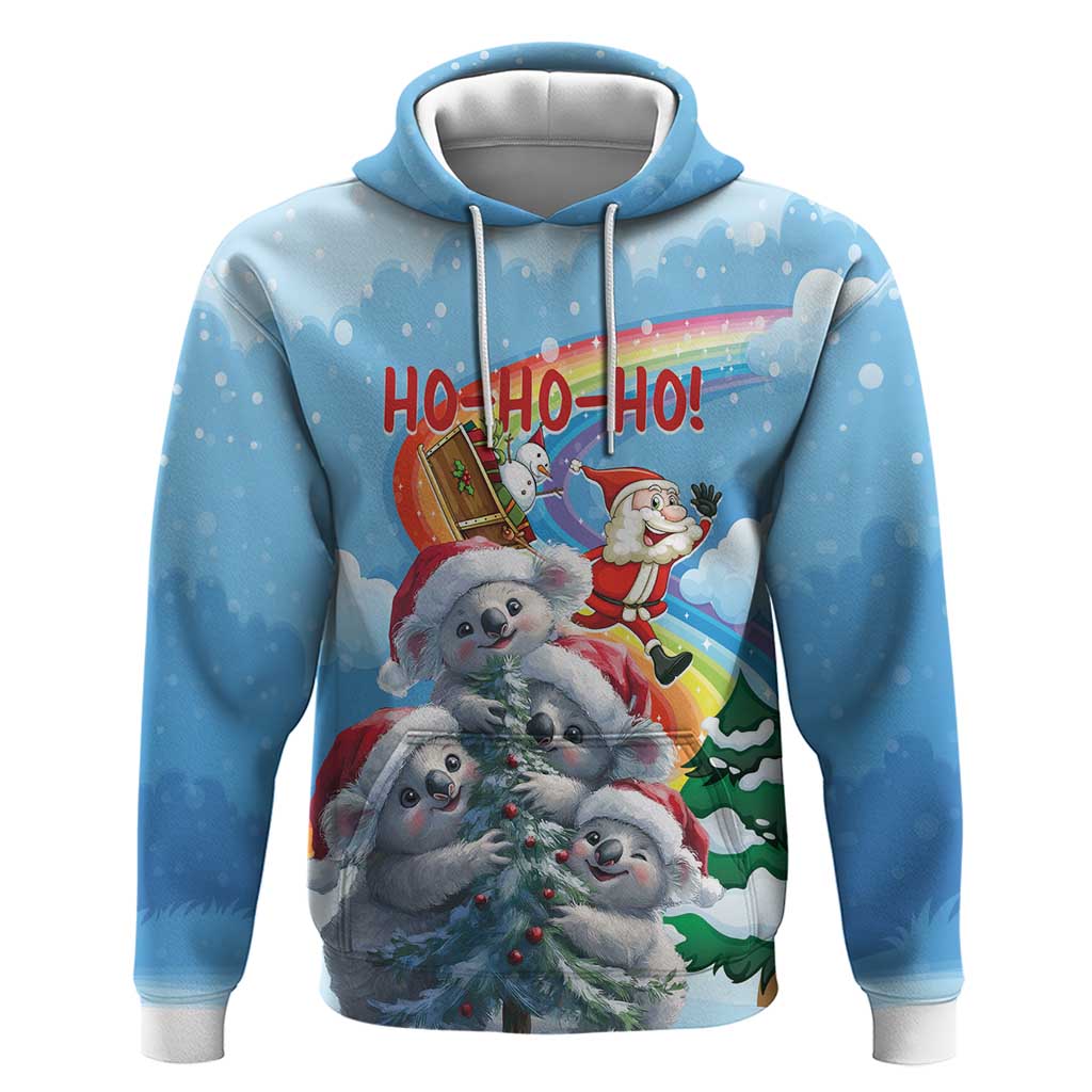 Personalised Australia Koala Christmas Hoodie Santa Claus Ho Ho Ho LT01