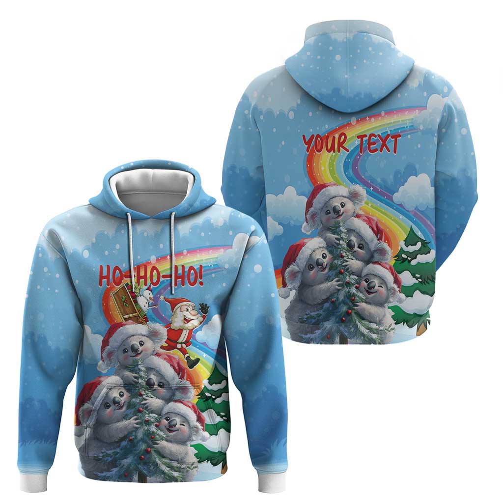 Personalised Australia Koala Christmas Hoodie Santa Claus Ho Ho Ho LT01