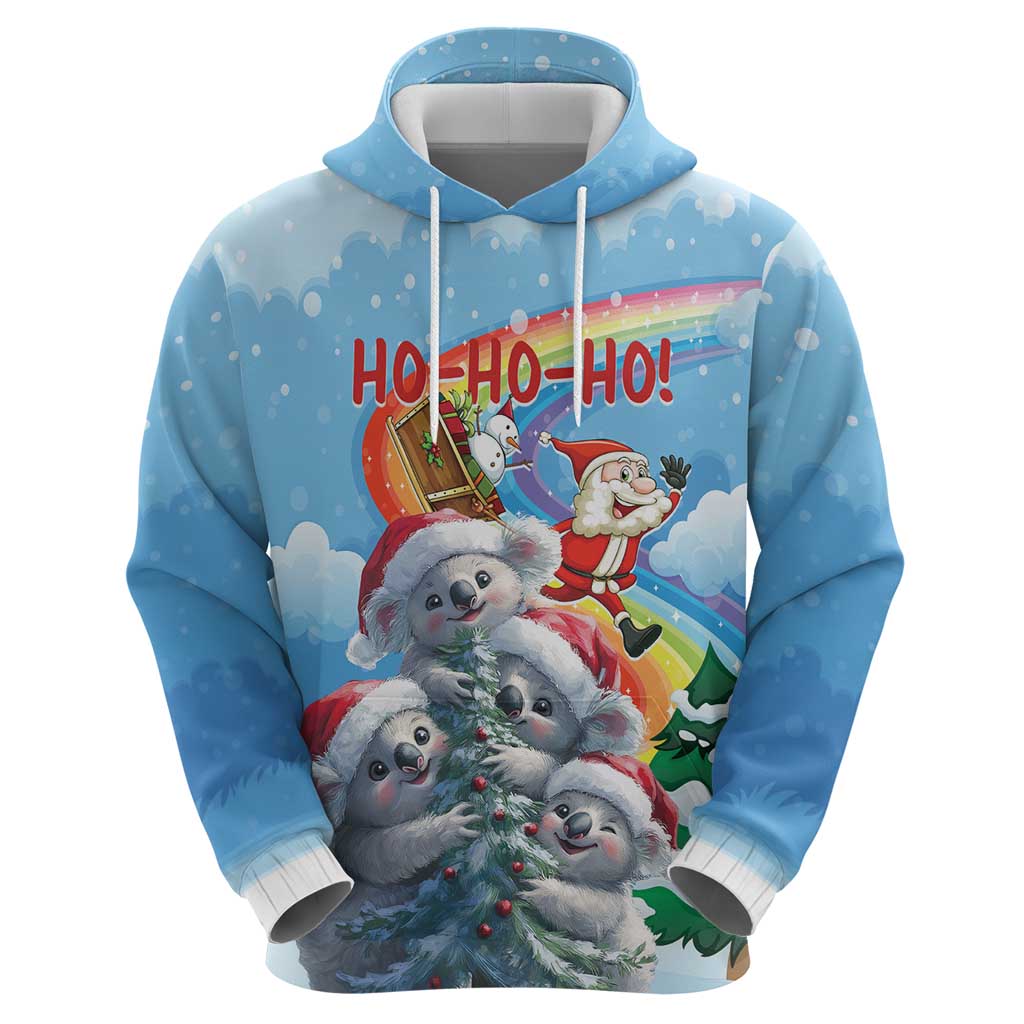 Personalised Australia Koala Christmas Hoodie Santa Claus Ho Ho Ho LT01