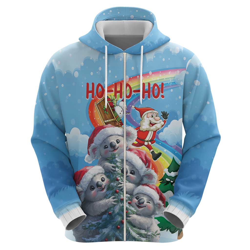Personalised Australia Koala Christmas Hoodie Santa Claus Ho Ho Ho LT01