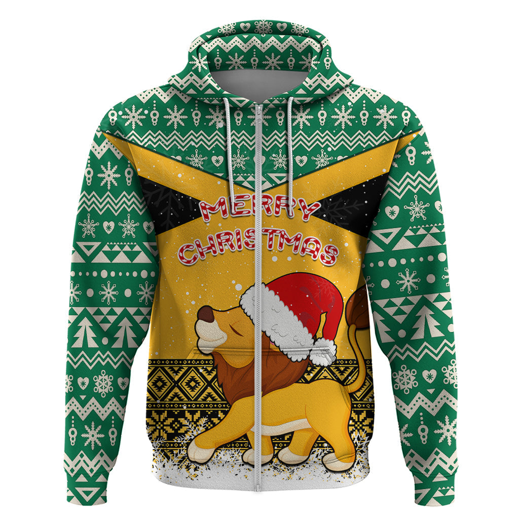 Custom Jamaica Christmas Hoodie Jumieka Santa Lion LT01