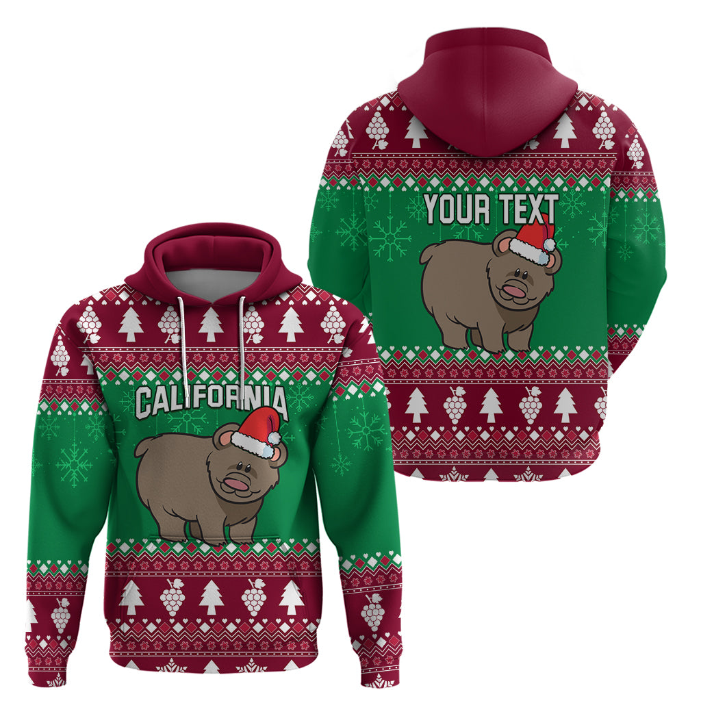 Custom California Christmas Hoodie Santa Grizzly Bear With Grape LT01