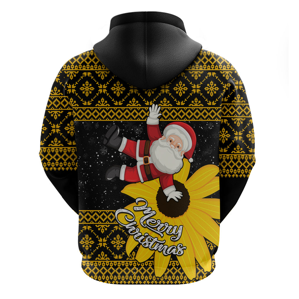 Maryland Christmas Hoodie Santa Claus With Black Eyed Susan Flower LT01