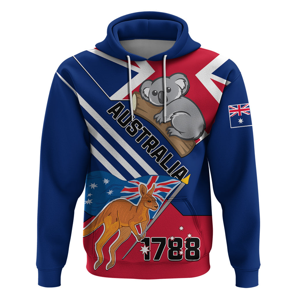 Australia Day Kangaroo and Koala With Flag Hoodie LT01