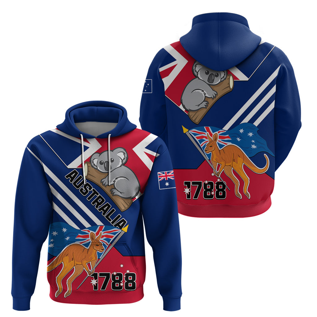 Australia Day Kangaroo and Koala With Flag Hoodie LT01