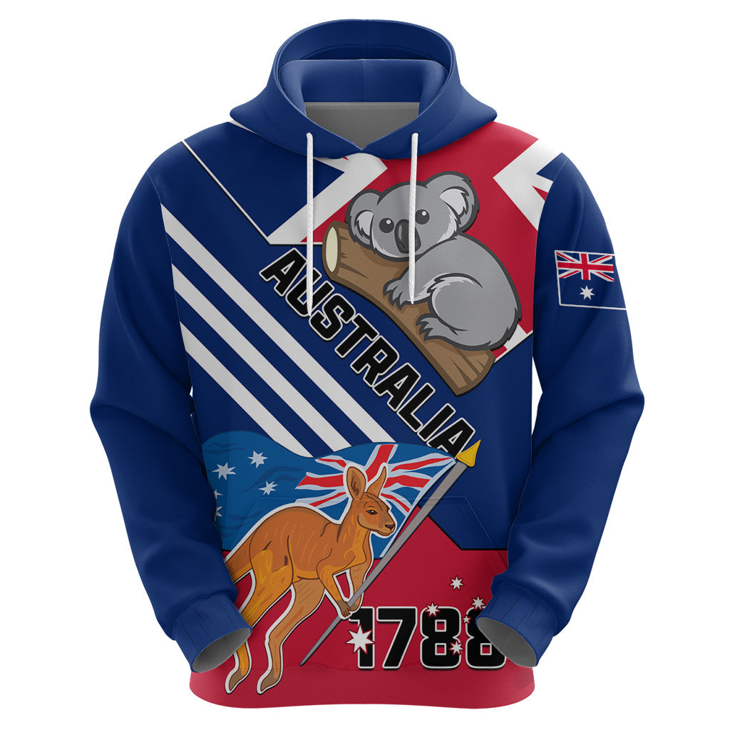 Australia Day Kangaroo and Koala With Flag Hoodie LT01