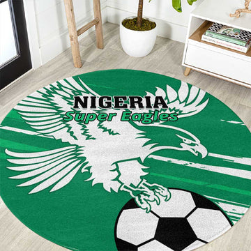 Nigeria Football Round Carpet - Victory for the Super Eagles LT01