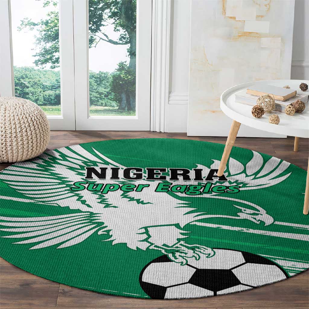 Nigeria Football Round Carpet - Victory for the Super Eagles LT01