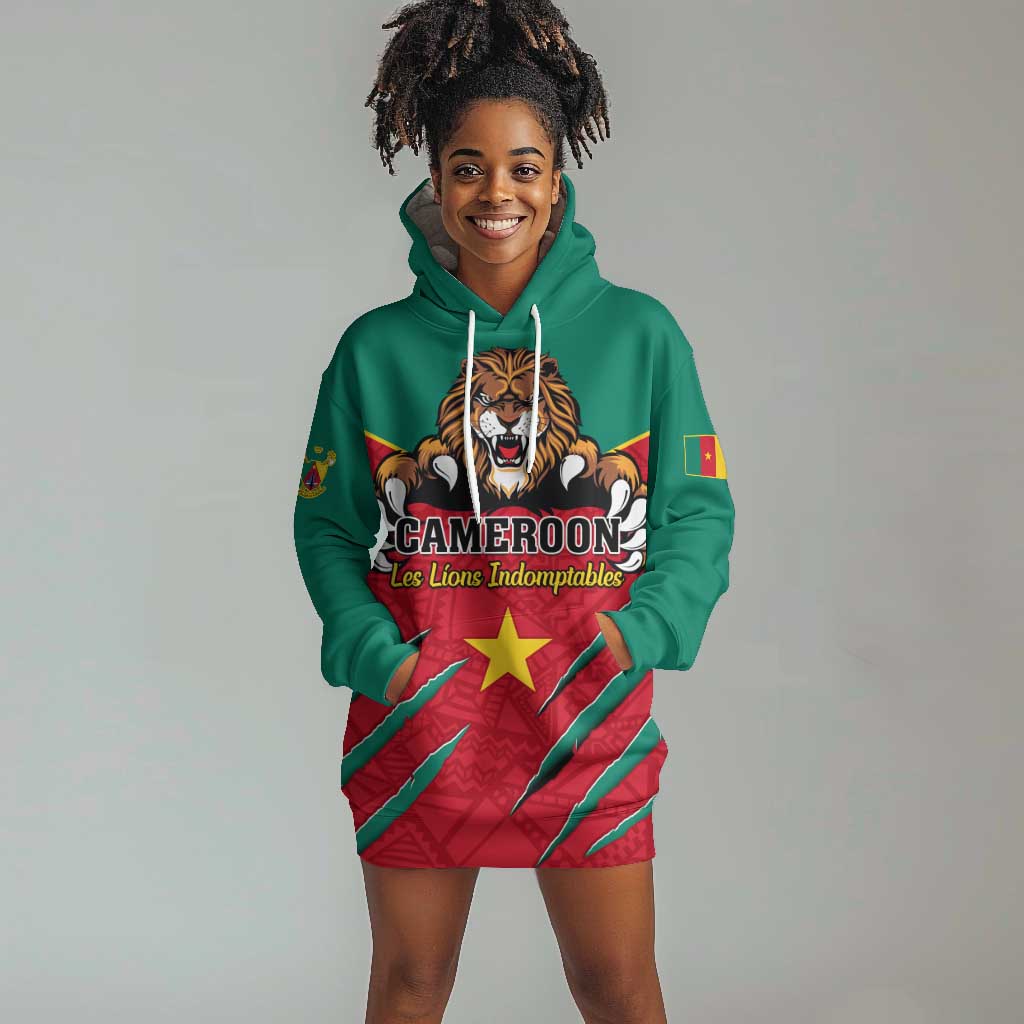 Support Les Lions Indomptables - Cameroon Football Hoodie Dress LT01