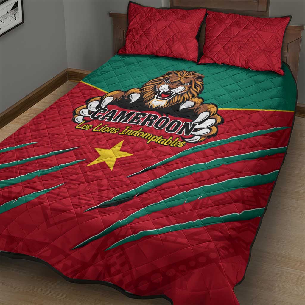 Support Les Lions Indomptables - Cameroon Football Quilt Bed Set LT01
