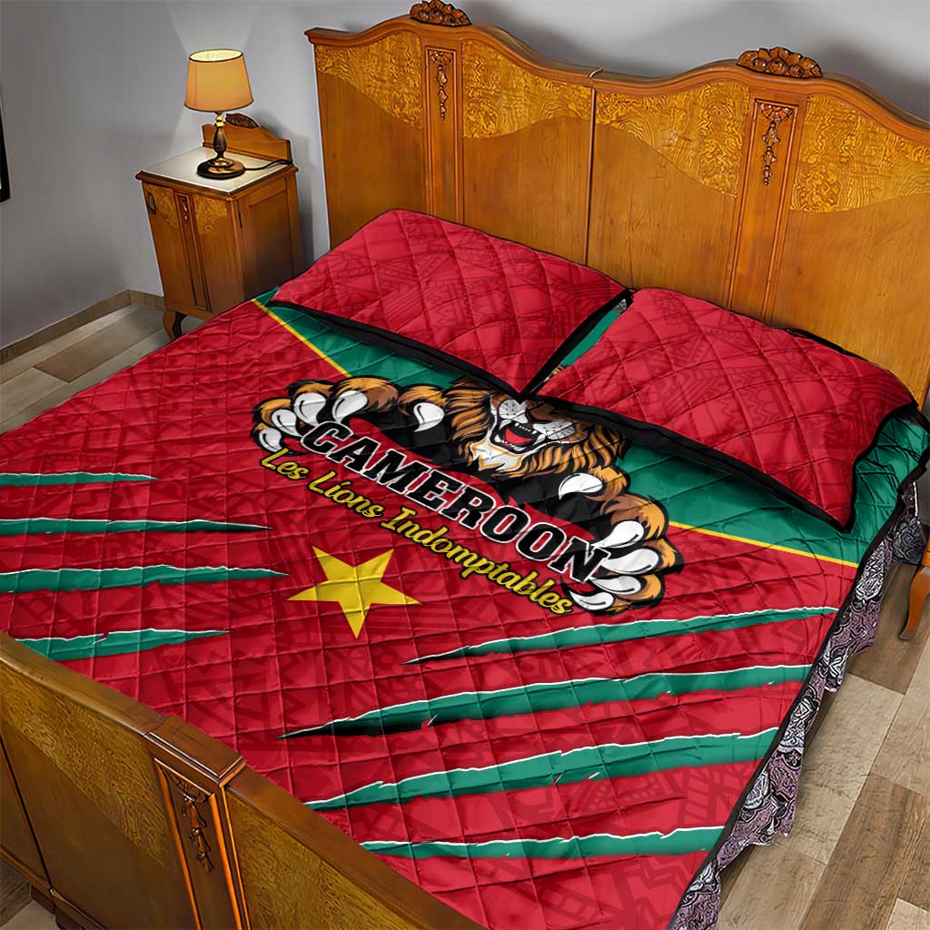 Support Les Lions Indomptables - Cameroon Football Quilt Bed Set LT01