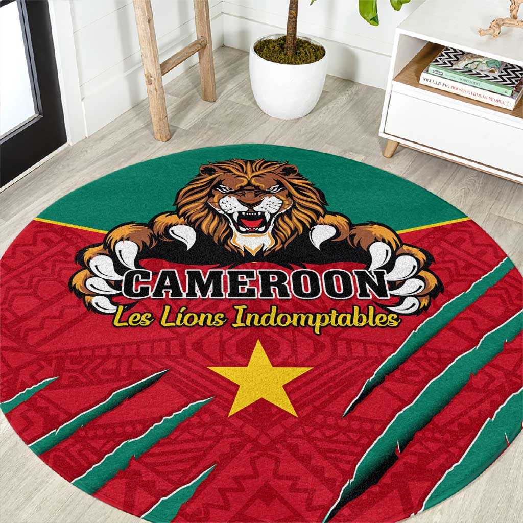 Support Les Lions Indomptables - Cameroon Football Round Carpet LT01