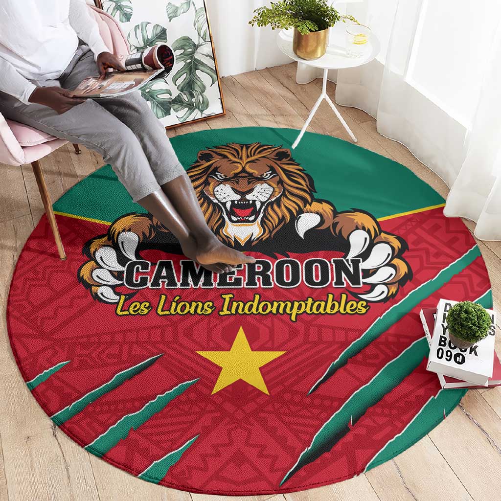 Support Les Lions Indomptables - Cameroon Football Round Carpet LT01