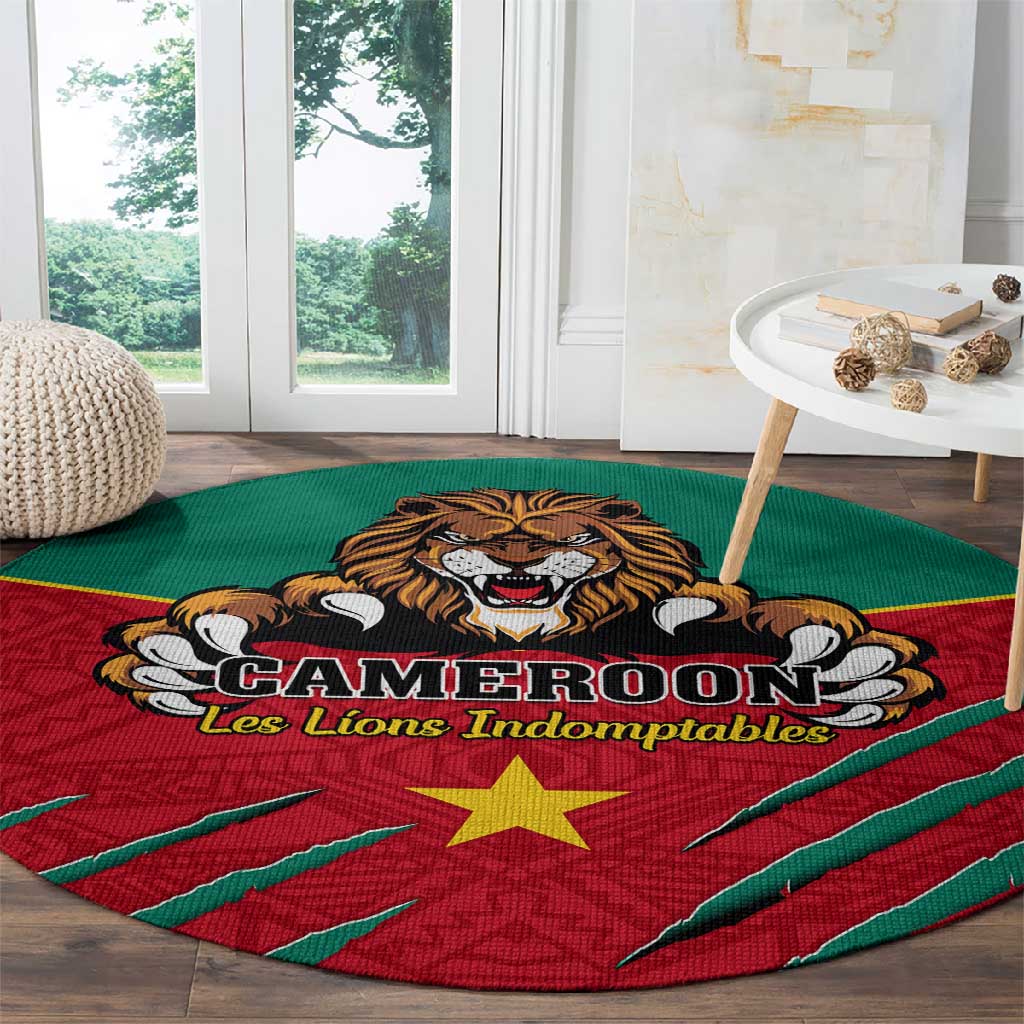 Support Les Lions Indomptables - Cameroon Football Round Carpet LT01