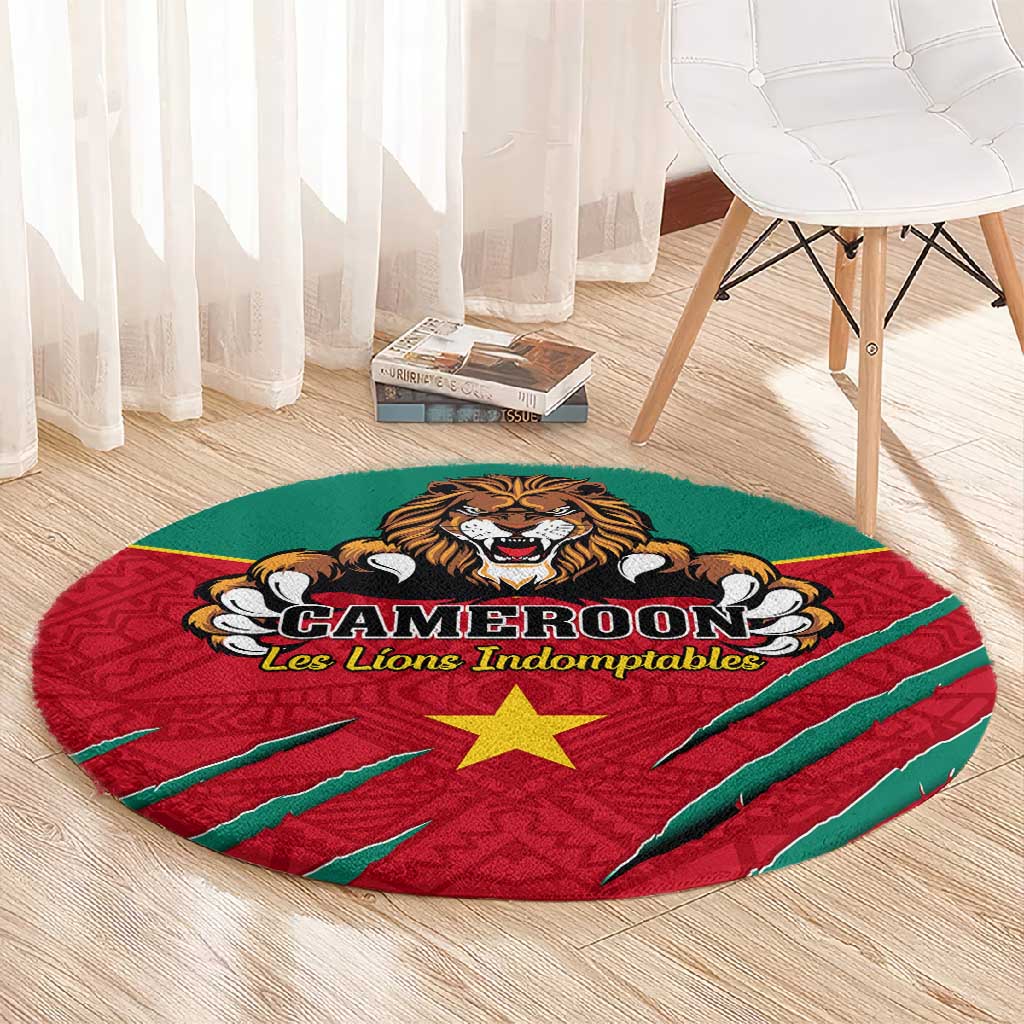 Support Les Lions Indomptables - Cameroon Football Round Carpet LT01