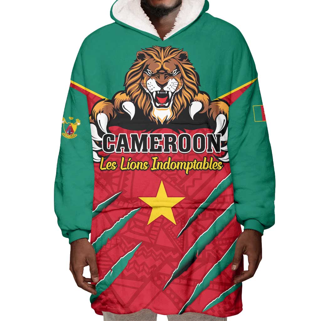Support Les Lions Indomptables - Cameroon Football Wearable Blanket Hoodie LT01