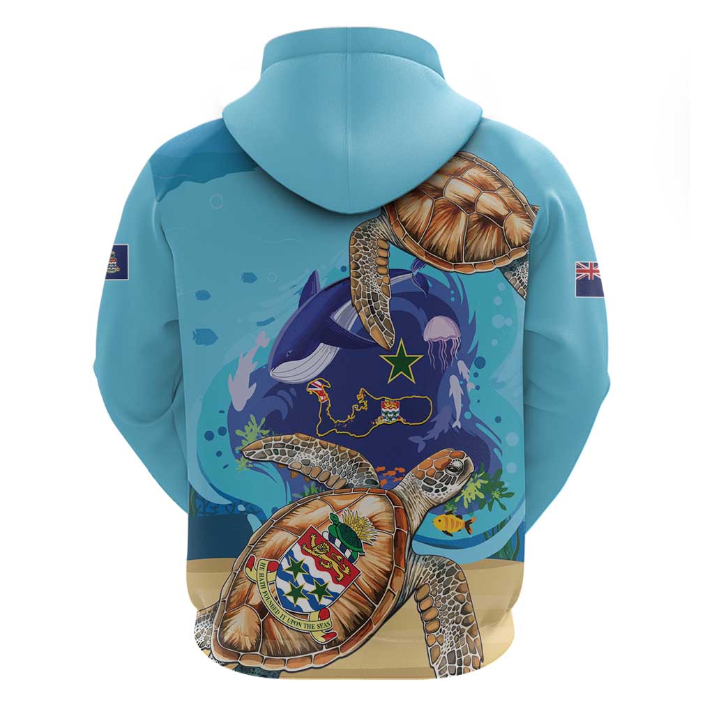 Grand Cayman Map Sea Turtle Hoodie Ocean Vibes LT01