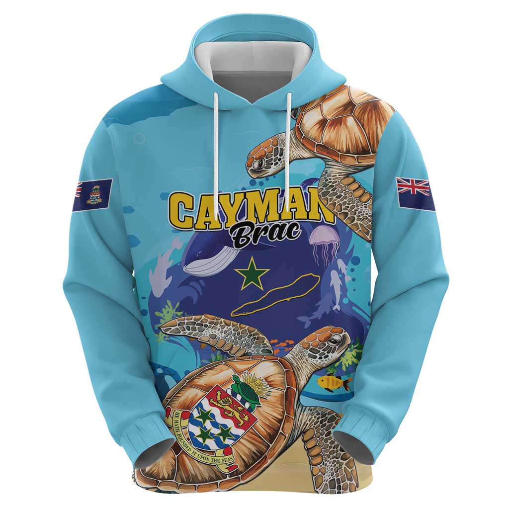Cayman Brac Map Sea Turtle Hoodie Ocean Vibes LT01