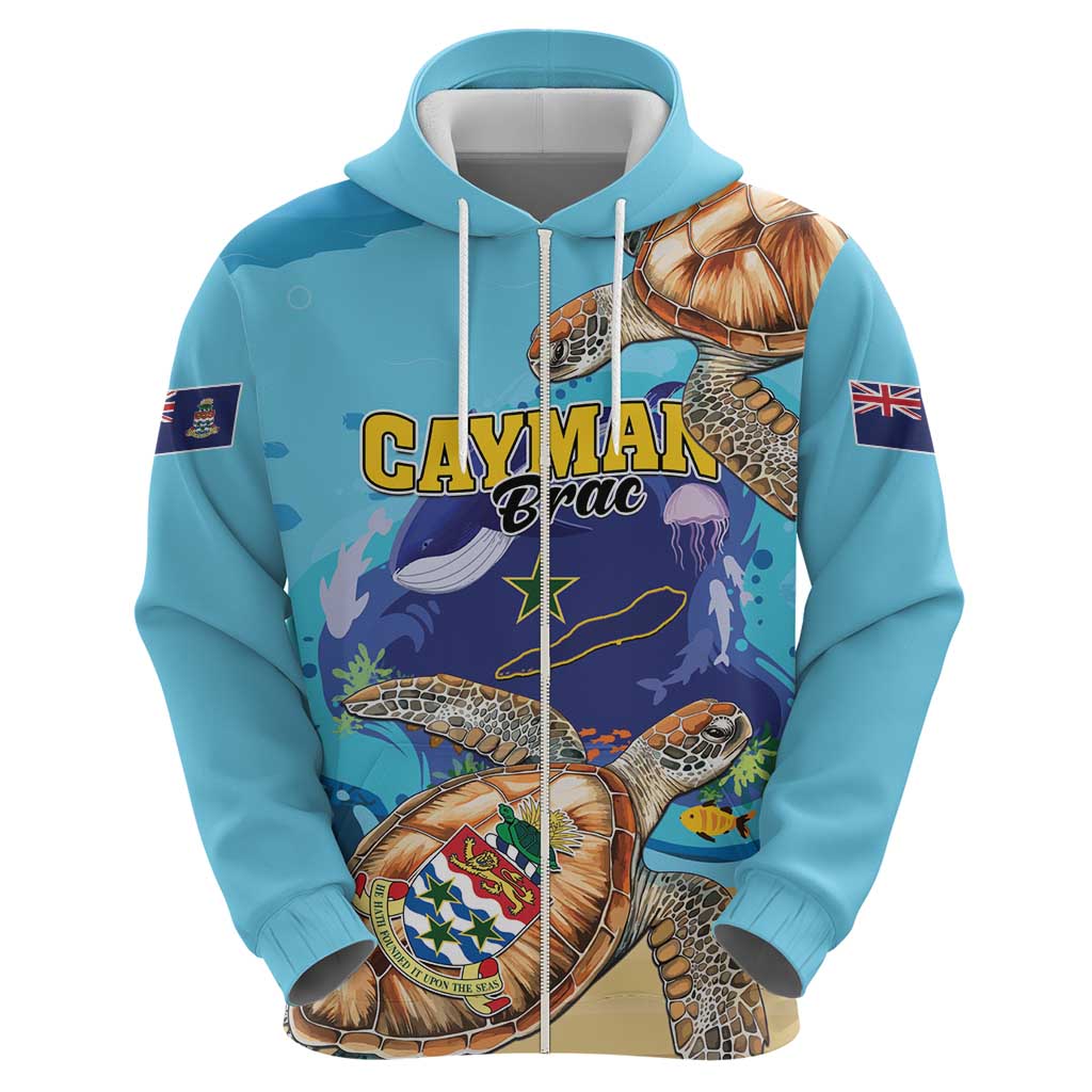 Cayman Brac Map Sea Turtle Hoodie Ocean Vibes LT01