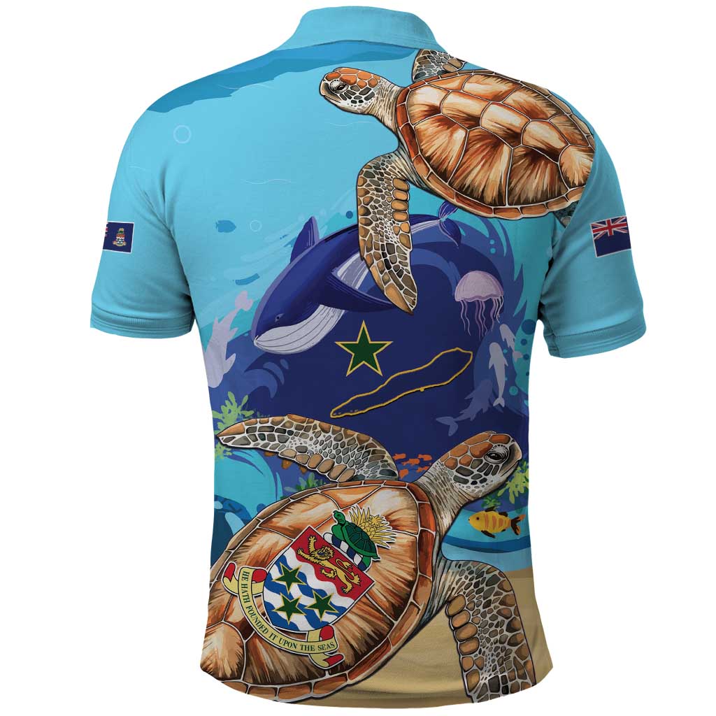 Cayman Brac Map Sea Turtle Polo Shirt Ocean Vibes LT01