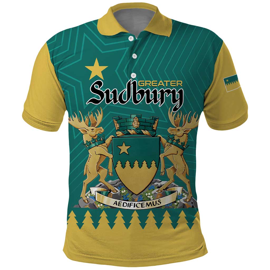 Personalised Canada Greater Sudbury Polo Shirt The Nickel Capital Aedificemus LT01