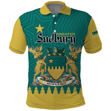 Personalised Canada Greater Sudbury Polo Shirt The Nickel Capital Aedificemus LT01