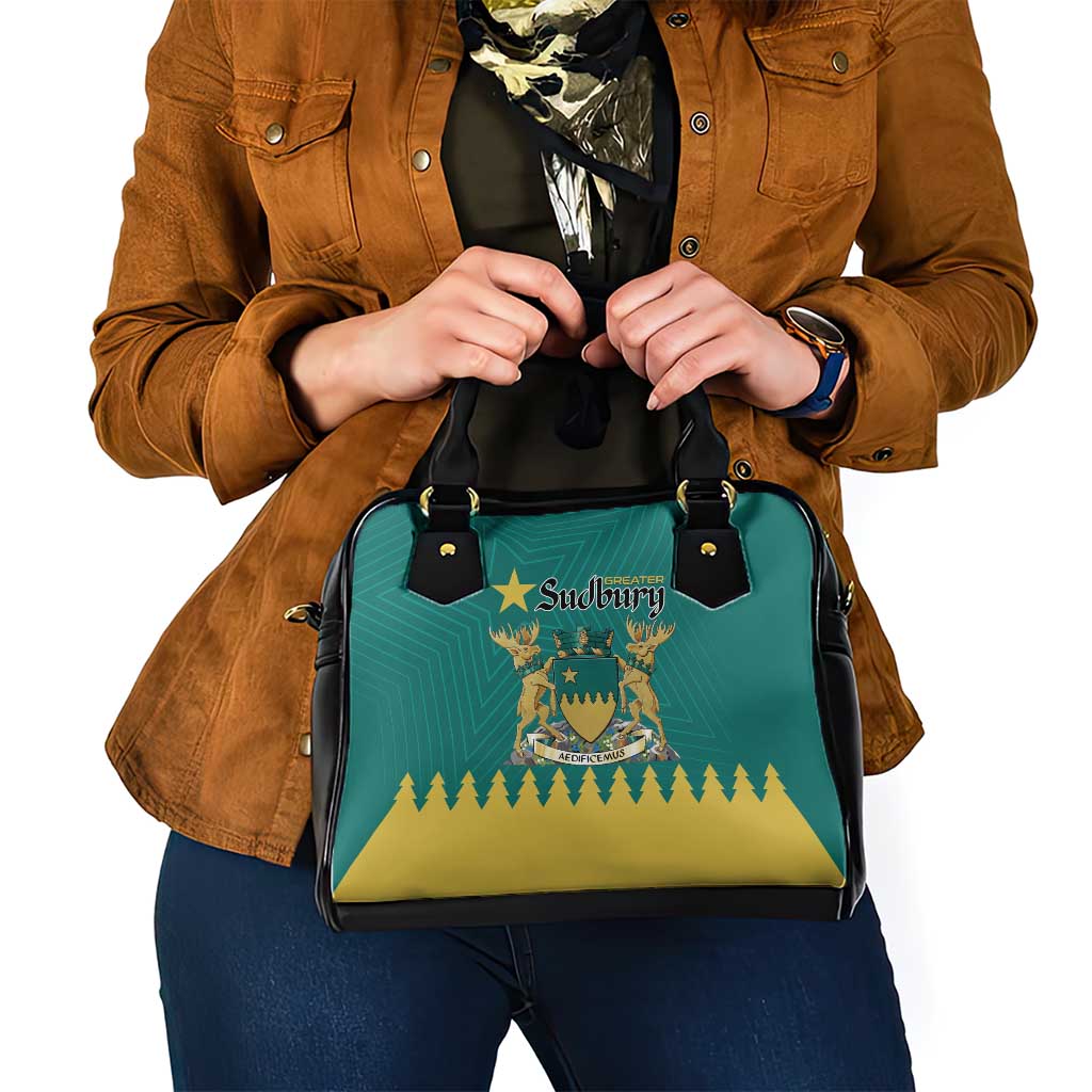 Canada Greater Sudbury Shoulder Handbag The Nickel Capital Aedificemus LT01